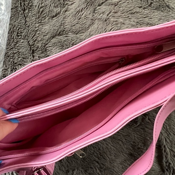 New Retro Pink Suede Haband Purse with‎ Pocket - NWT - Picture 9 of 11